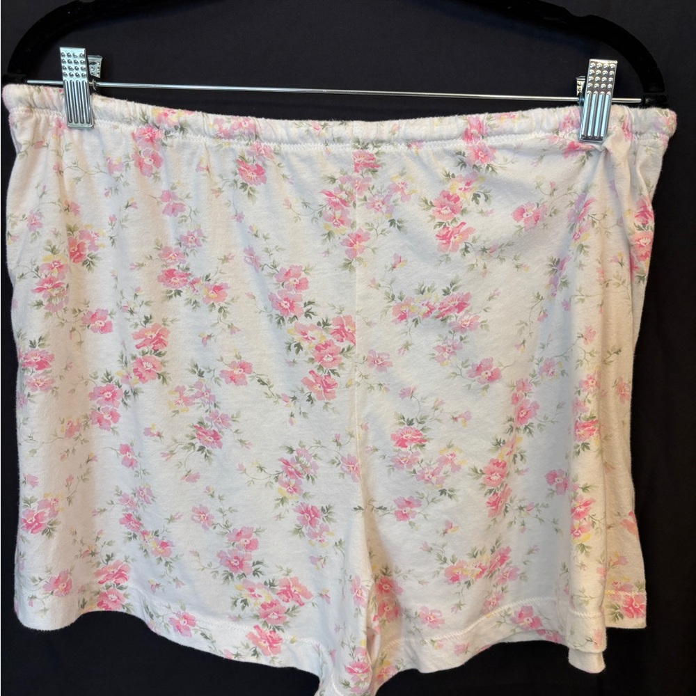 Lauren Ralph Lauren Ivory & Pink Floral Pajama Set Women’s XL Knit Button Up - Picture 6 of 13